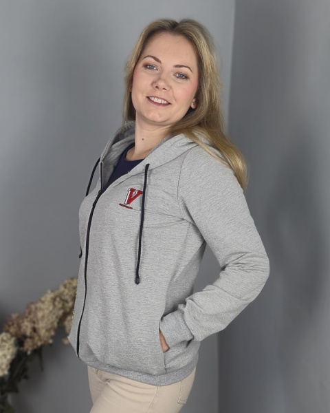 Bluza damska melanżowa z kapturem — miękka dresówka 250 g