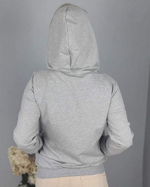 Bluza damska melanżowa z kapturem — miękka dresówka 250 g