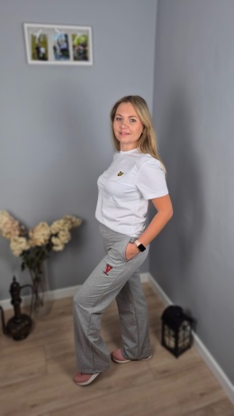 Spodnie wide leg melanż