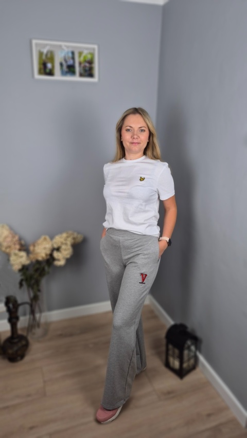 Spodnie wide leg melanż