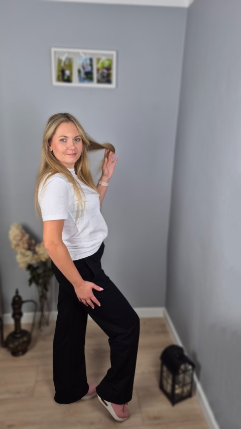 Spodnie wide leg czarne