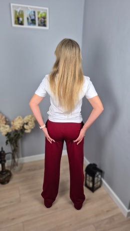 Spodnie wide leg wino