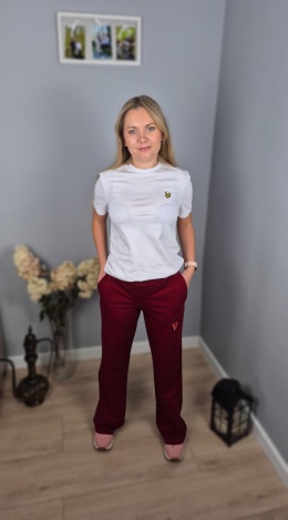 Spodnie wide leg wino