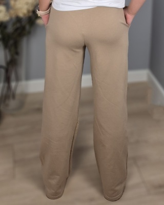Spodnie wide leg beżowe