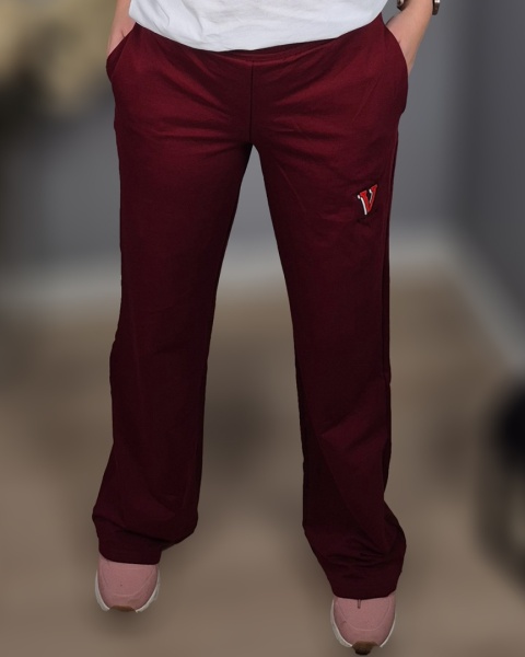 Spodnie wide leg wino