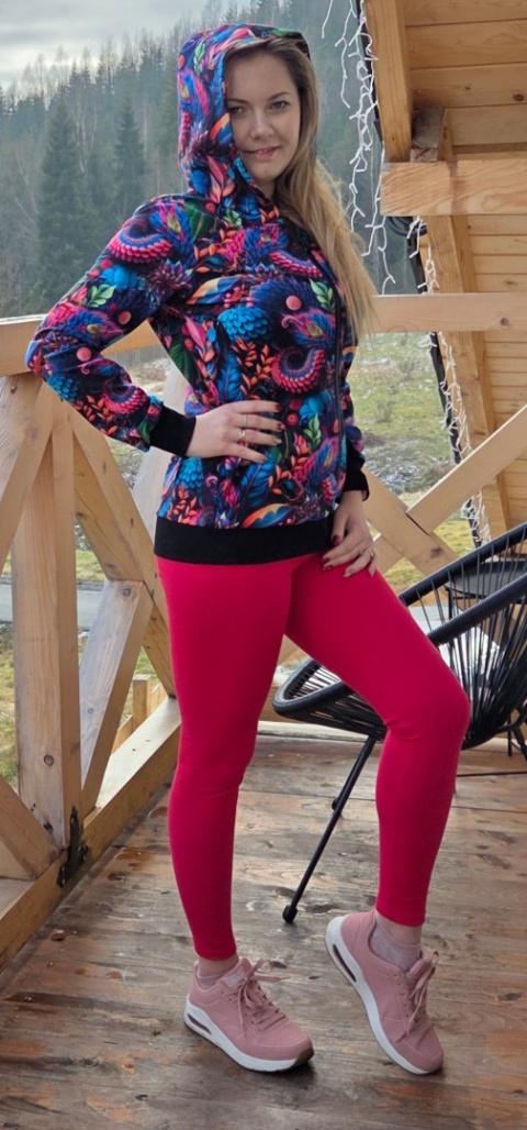 Zestaw neonowa dźungla + leginsy fuxia