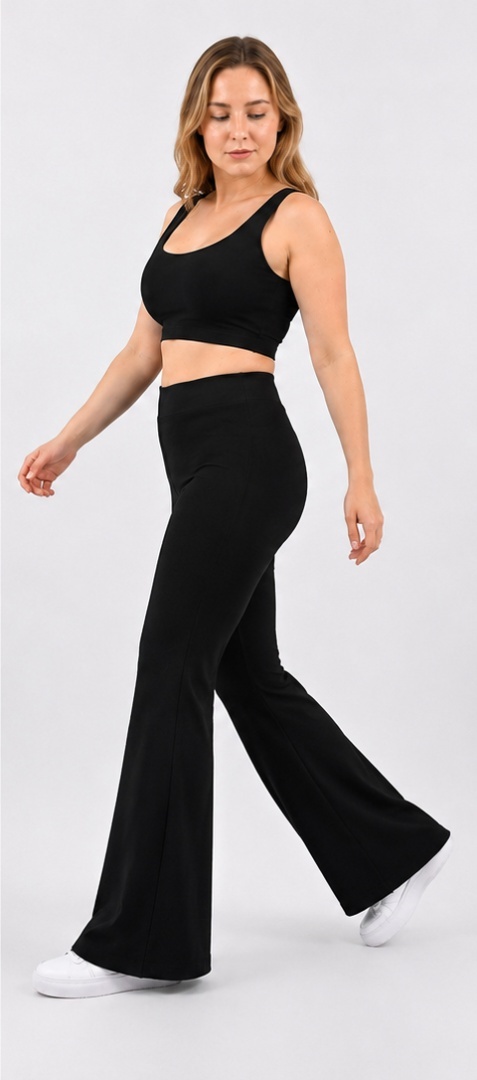 Komplet Masełko Wide Leg Czarny