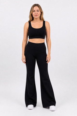 Komplet Masełko Wide Leg Czarny