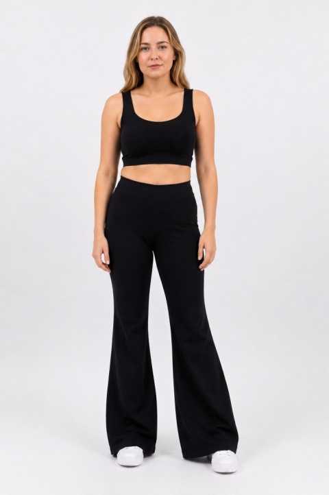 Komplet Masełko Wide Leg Czarny