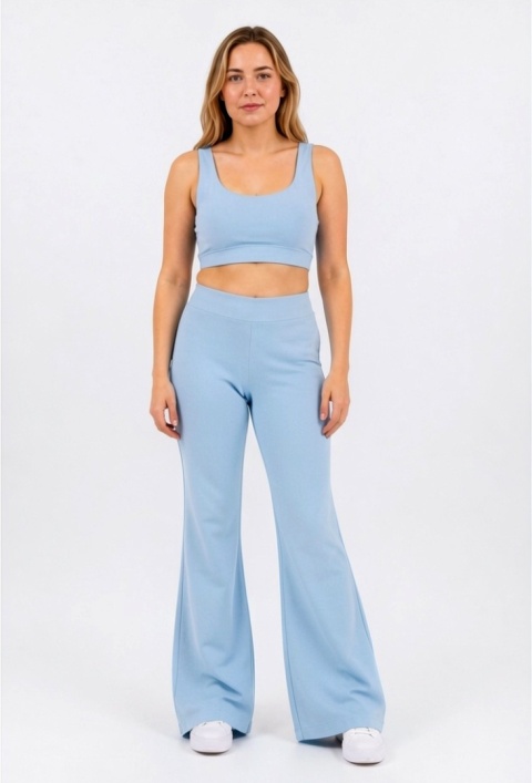 Komplet Masełko Wide Leg Błękit