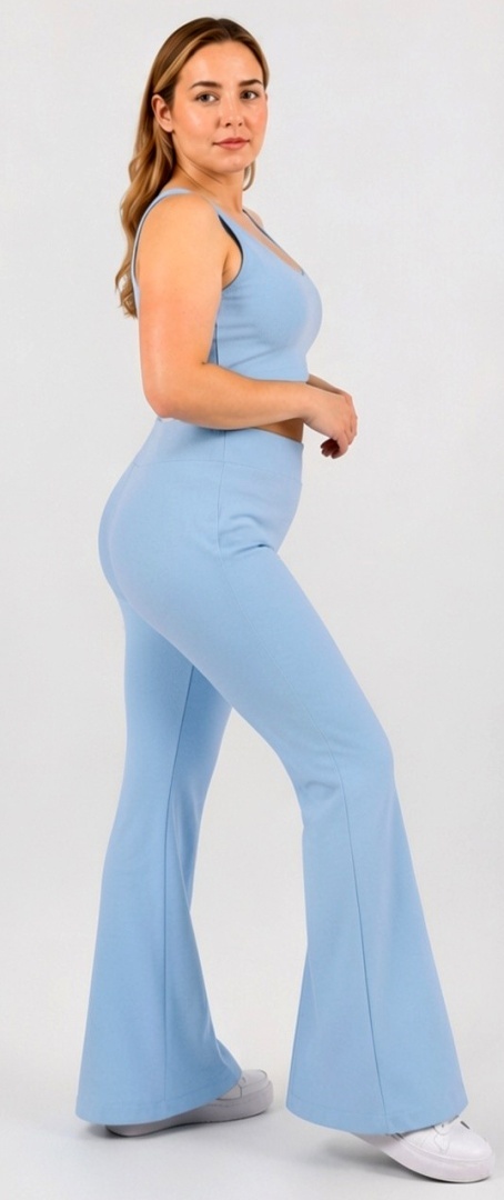 Komplet Masełko Wide Leg Błękit