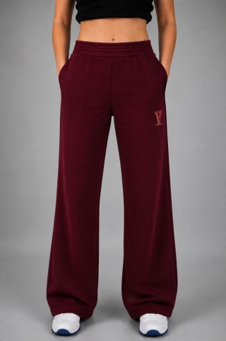 Spodnie wide leg wino